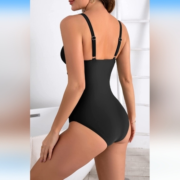 B2prity One Piece Swimsuits Tummy Control Front Cross Slimming V-Neck Si… - Picture 2 of 11